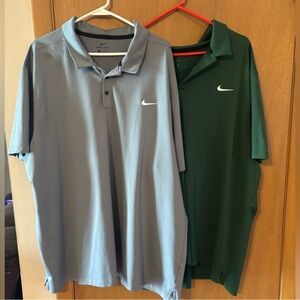 Nike Blue and Green Performance Polo Shirt